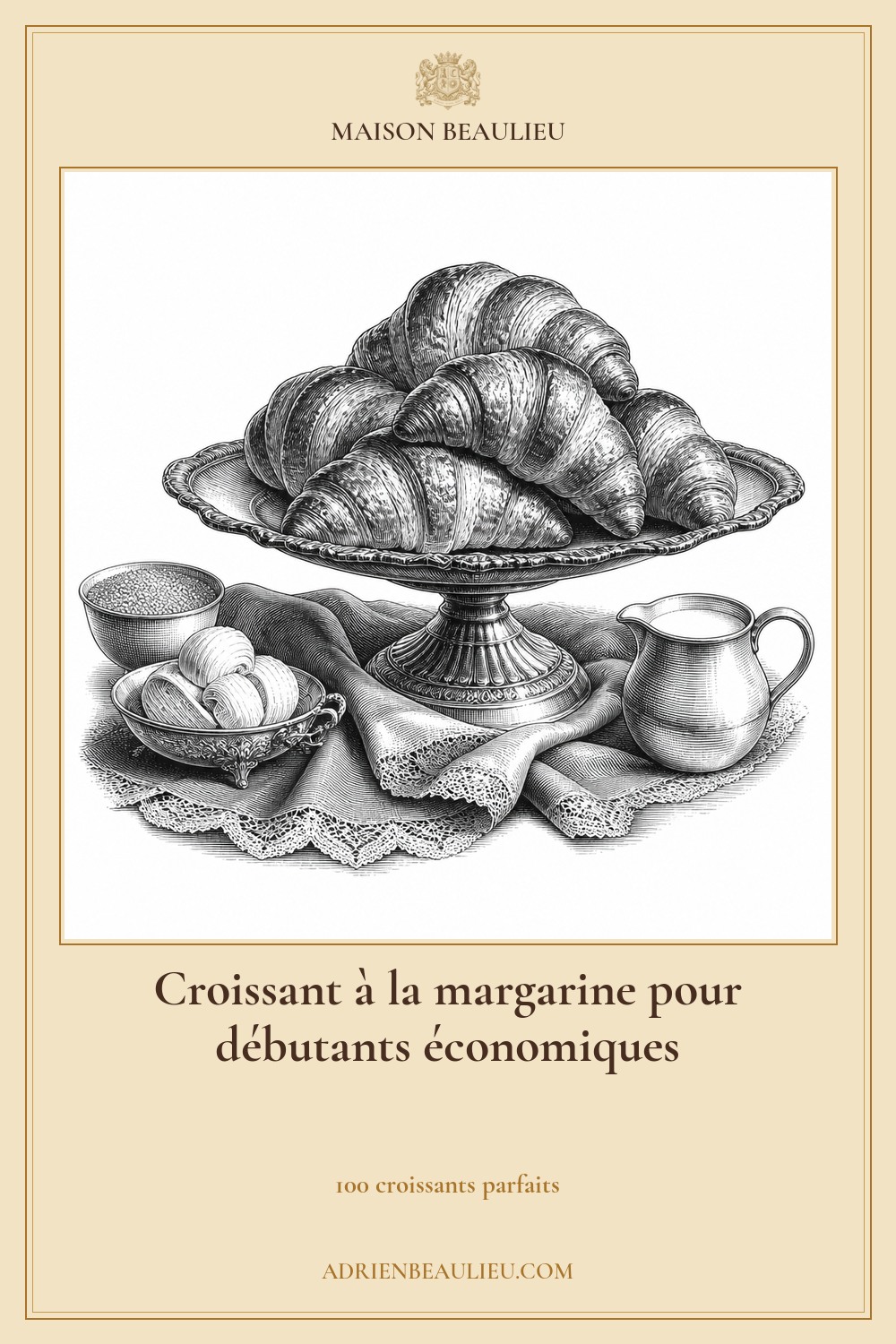 Illustration culinaire : croissant à la margarine pour débutants économiques.