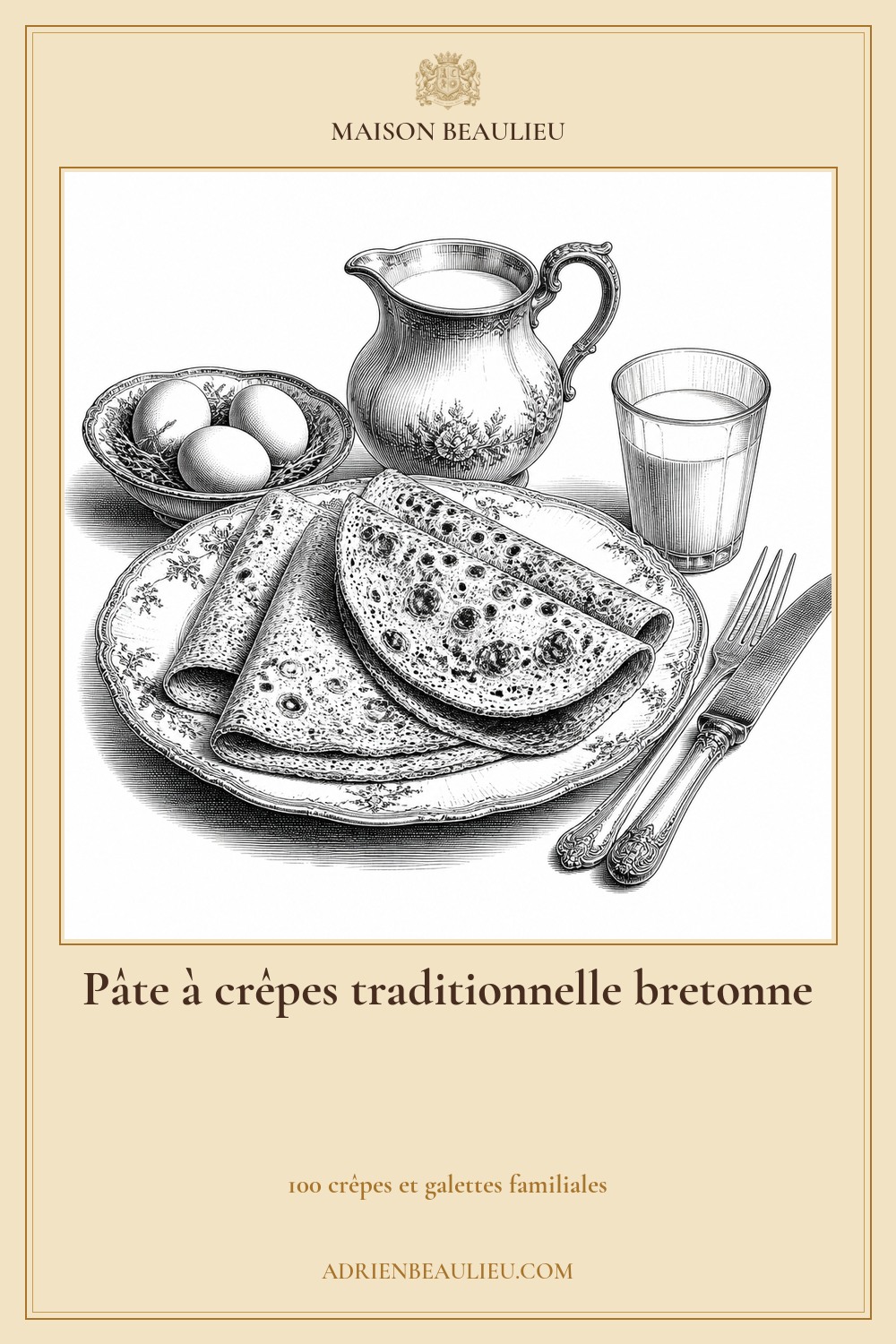 Illustration culinaire : pâte à crêpes traditionnelle bretonne.