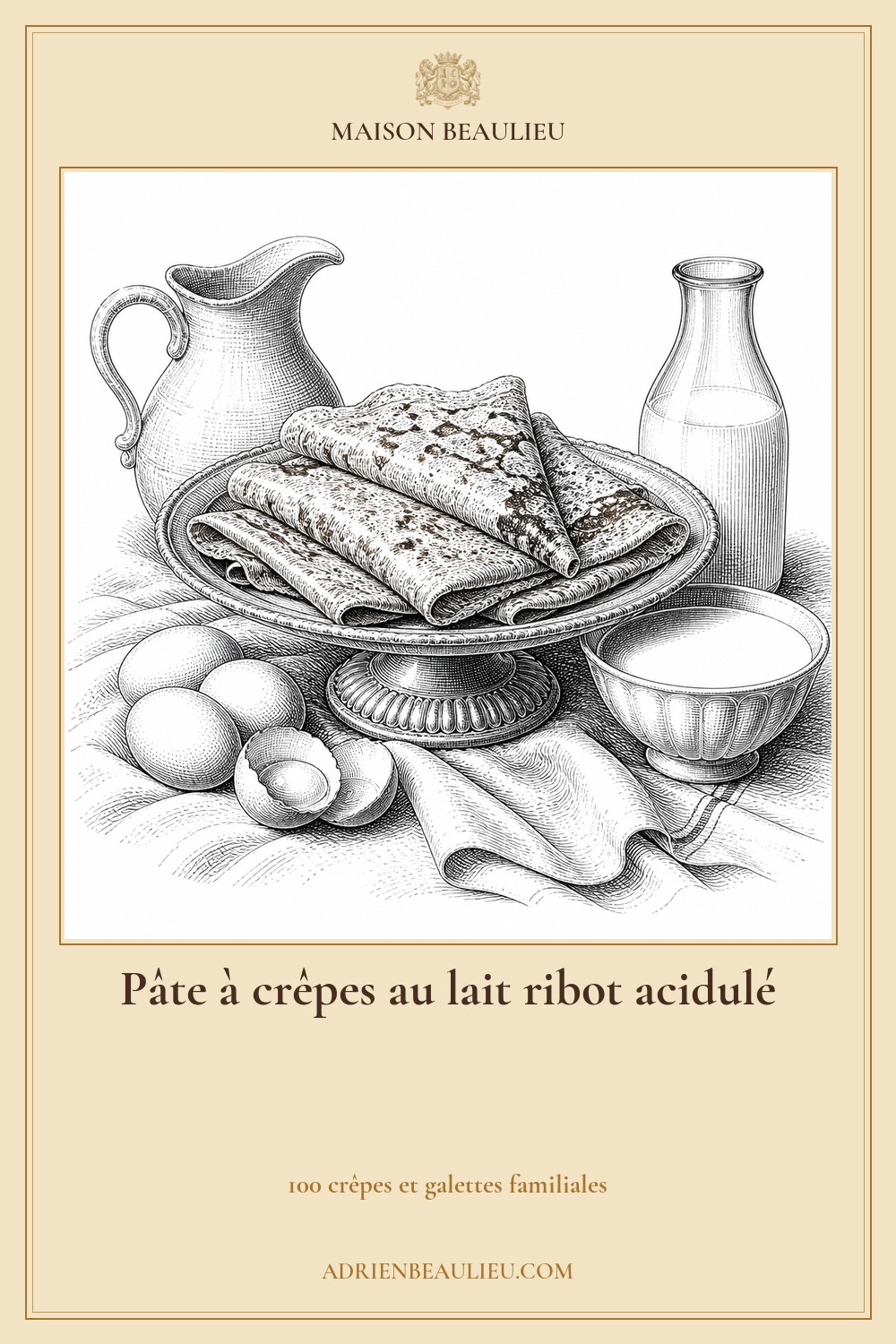 Illustration culinaire : pâte à crêpes au lait ribot acidulé.