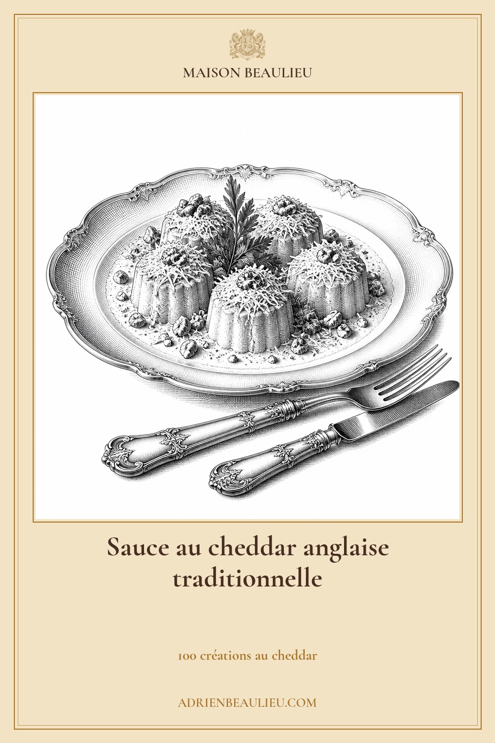 Illustration culinaire : sauce au cheddar anglaise traditionnelle.
