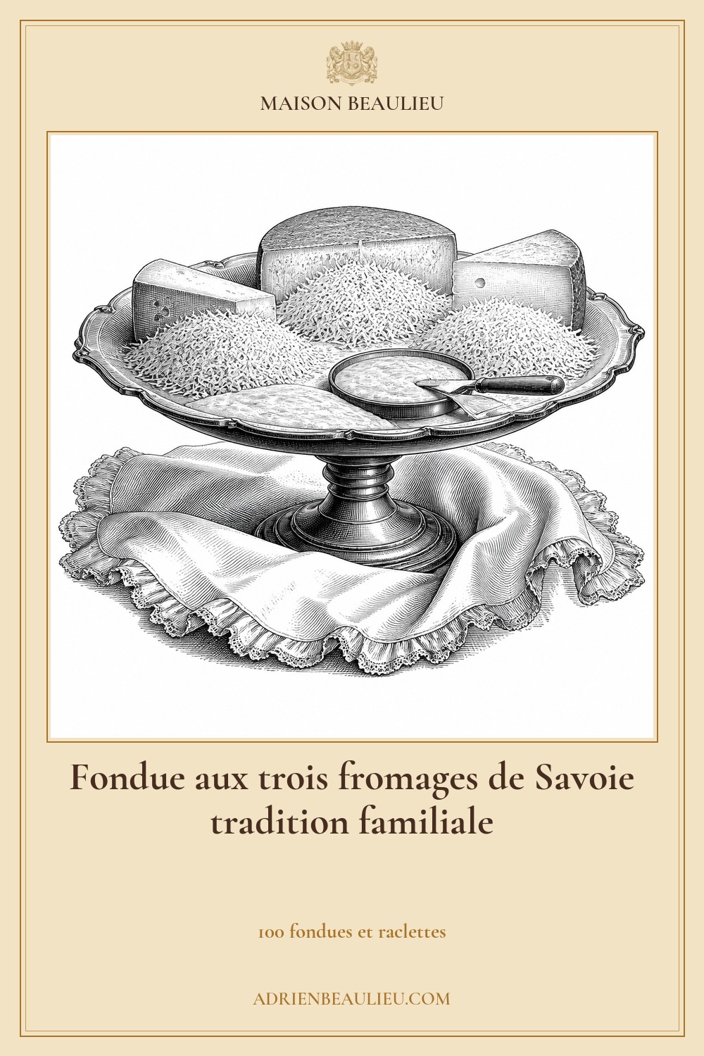 Illustration culinaire : fondue aux trois fromages de Savoie tradition familiale.