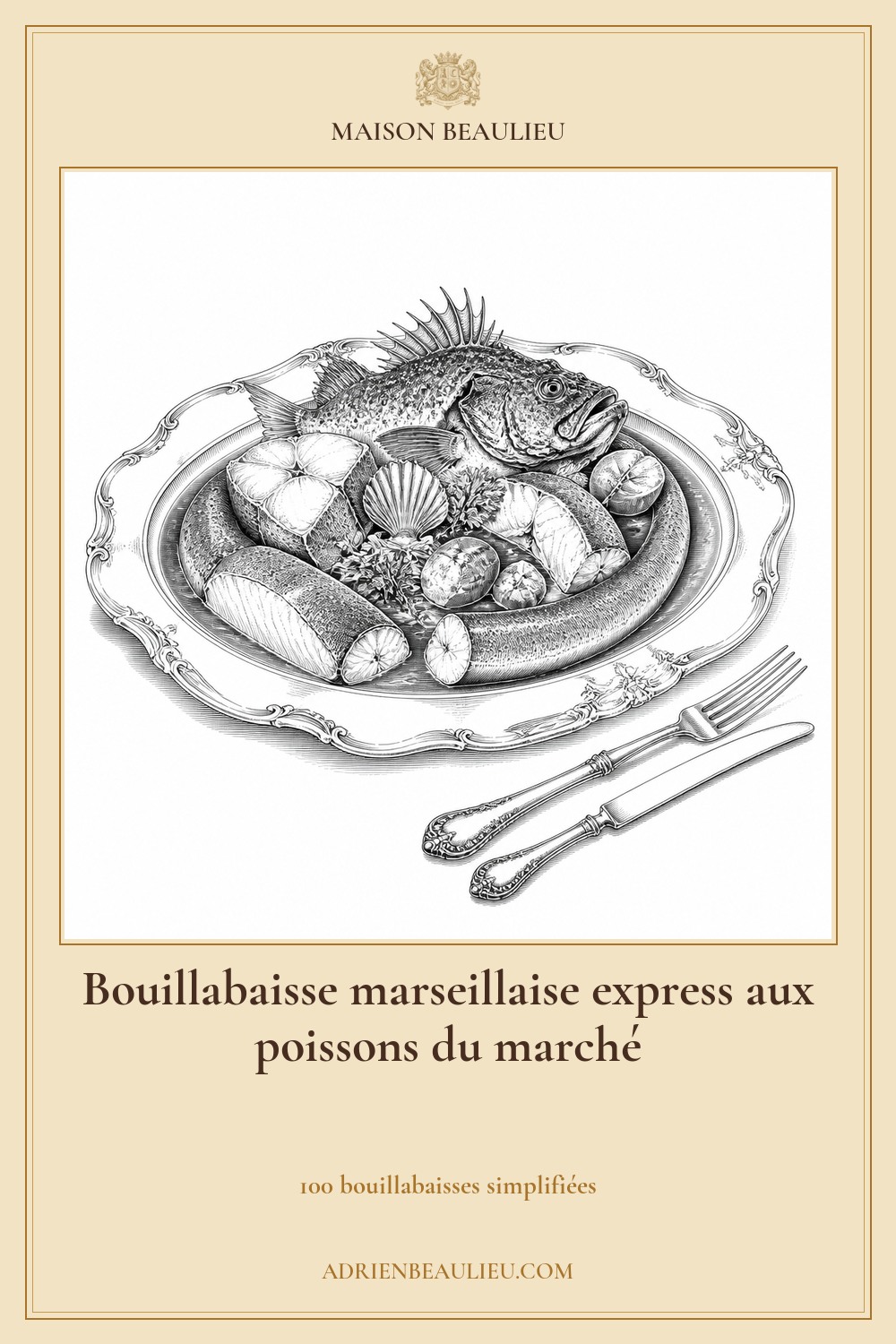 Illustration culinaire : bouillabaisse marseillaise express aux poissons du marché.