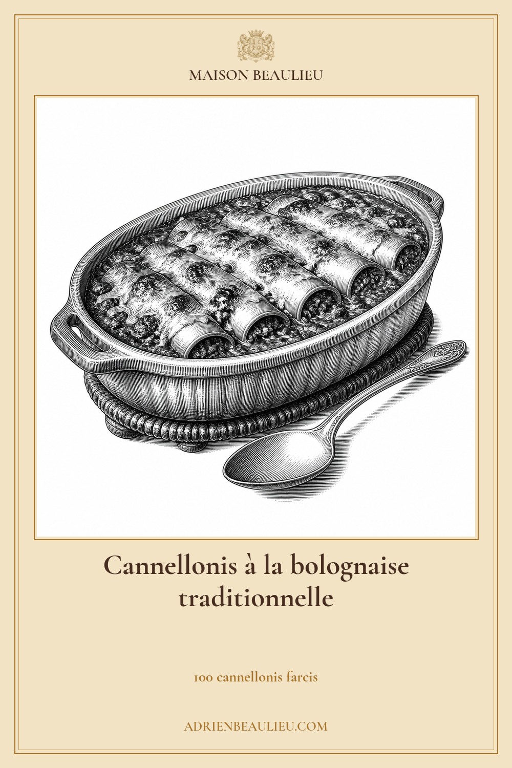 Illustration culinaire : cannellonis à la bolognaise traditionnelle.