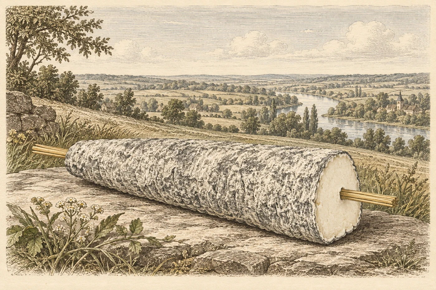 Illustration gravée de Sainte-Maure de Touraine