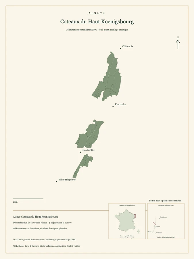 Étude cartographique Alsace Coteaux du Haut-Koenigsbourg