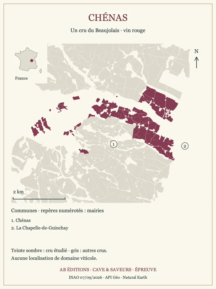 Délimitations de Chénas et repères communaux