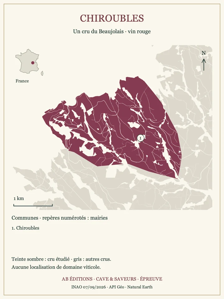 Délimitations de Chiroubles et repères communaux