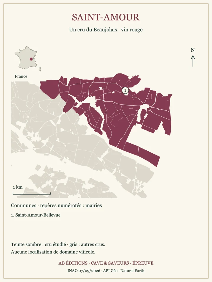 Délimitations de Saint-Amour et repères communaux