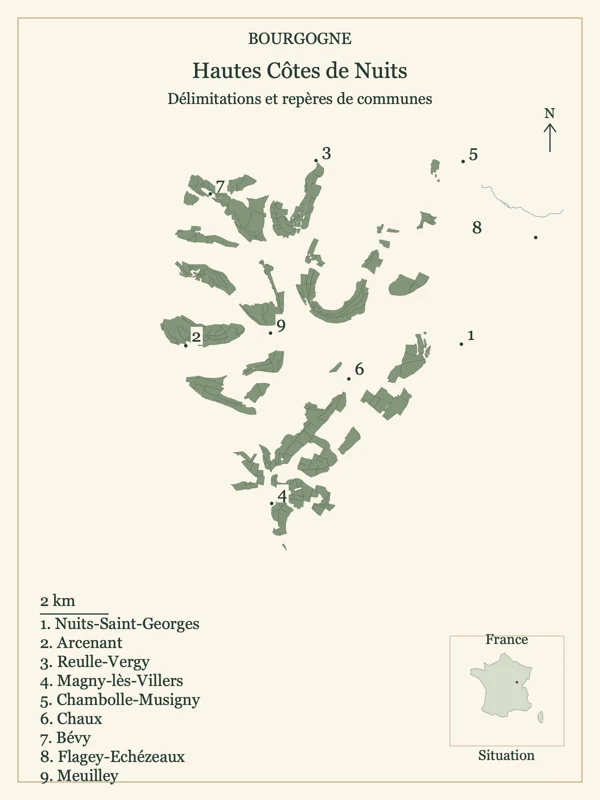 Carte de Bourgogne Hautes Côtes de Nuits
