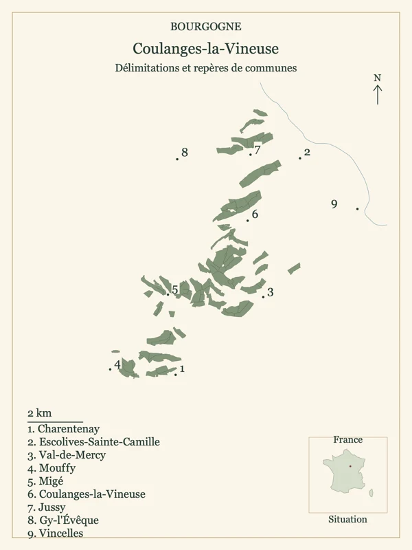 Carte de Bourgogne Coulanges-la-Vineuse