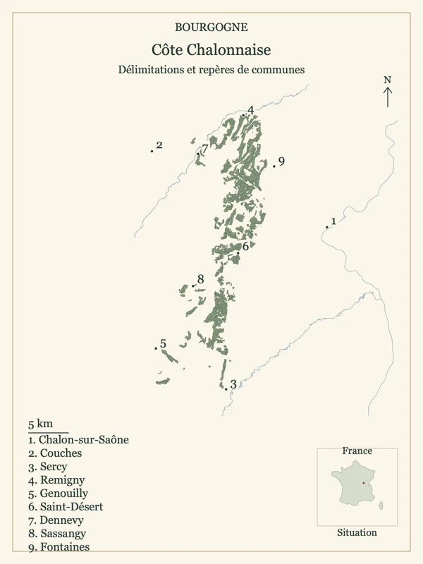 Carte de Bourgogne Côte Chalonnaise