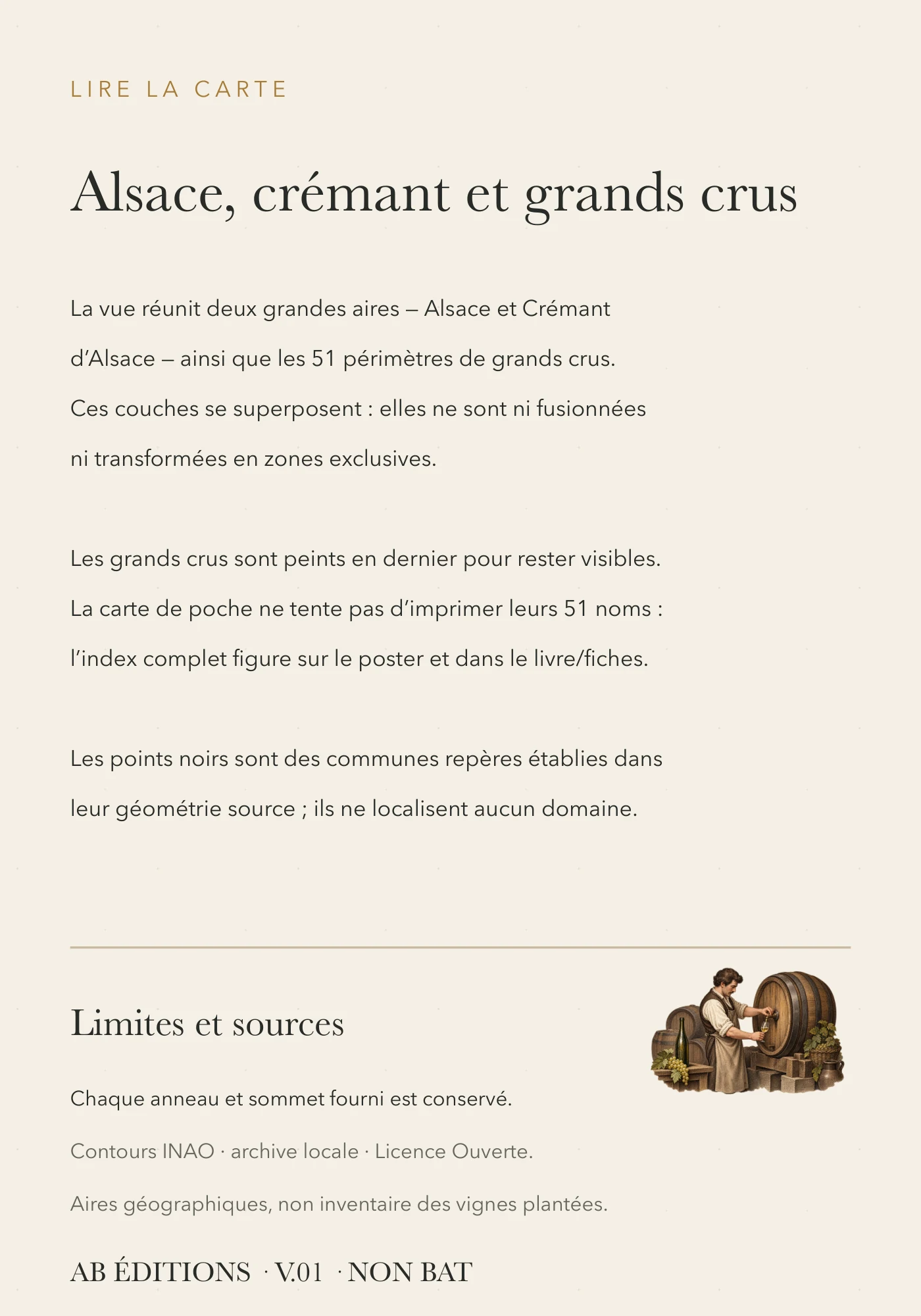 Carte Alsace, crémant et grands crus, verso
