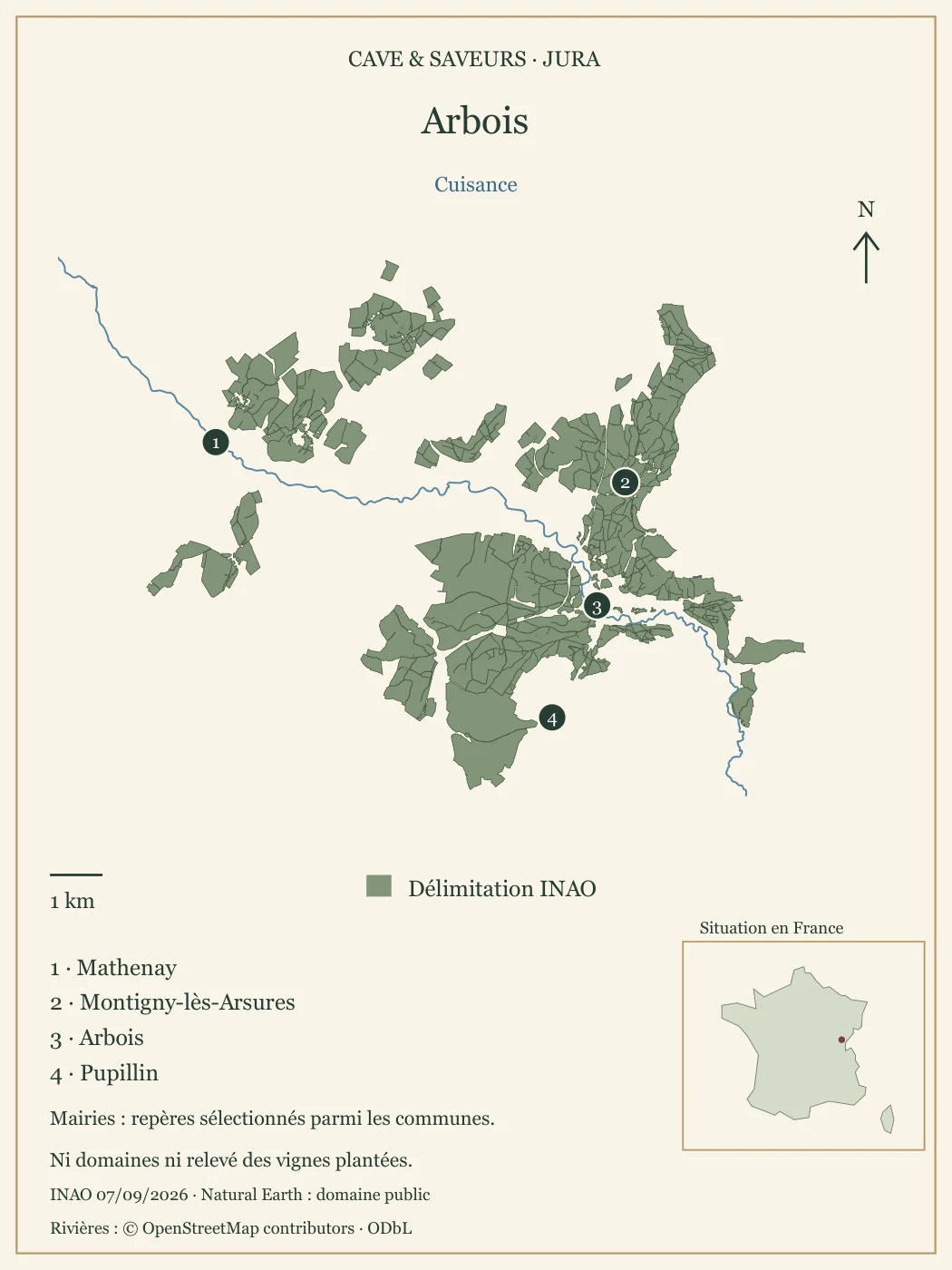 Poster cartographique : Arbois