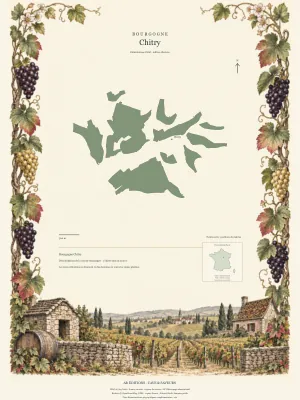 Poster cartographique : Bourgogne Chitry