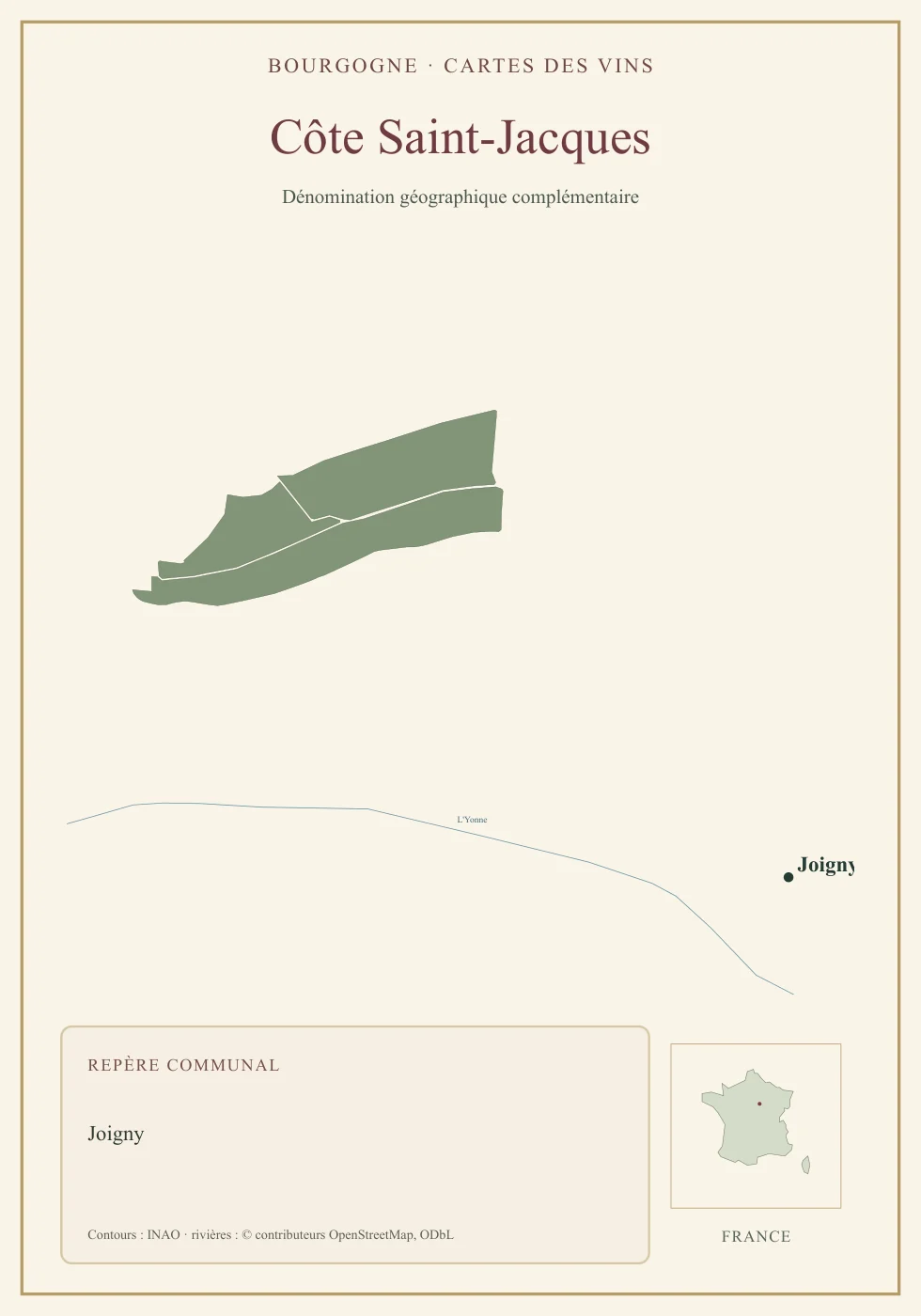 Recto de la carte : Bourgogne Côte Saint-Jacques