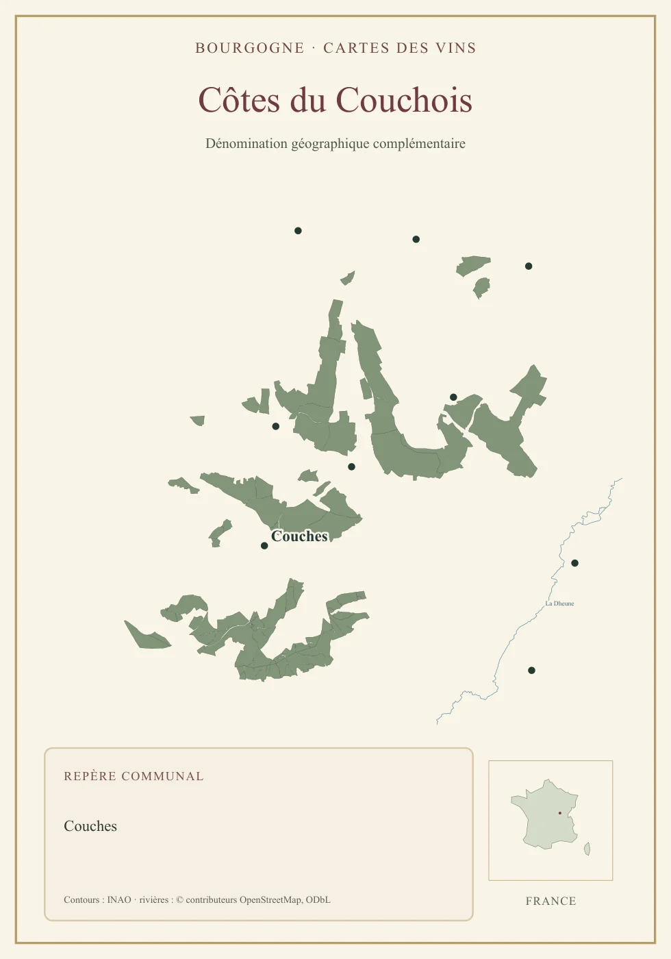Recto de la carte : Bourgogne Côtes du Couchois