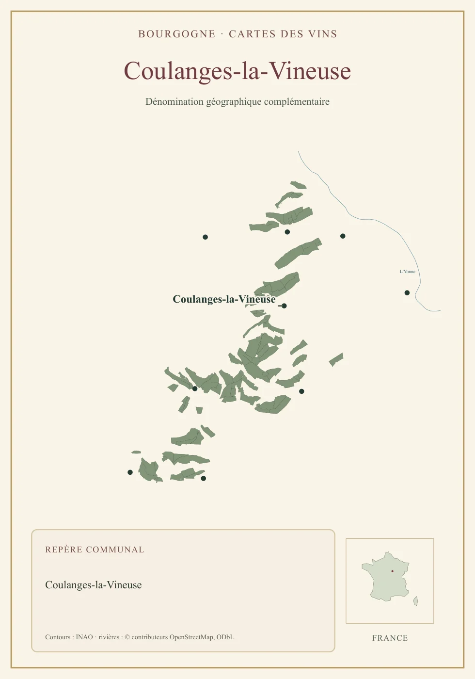 Recto de la carte : Bourgogne Coulanges-la-Vineuse