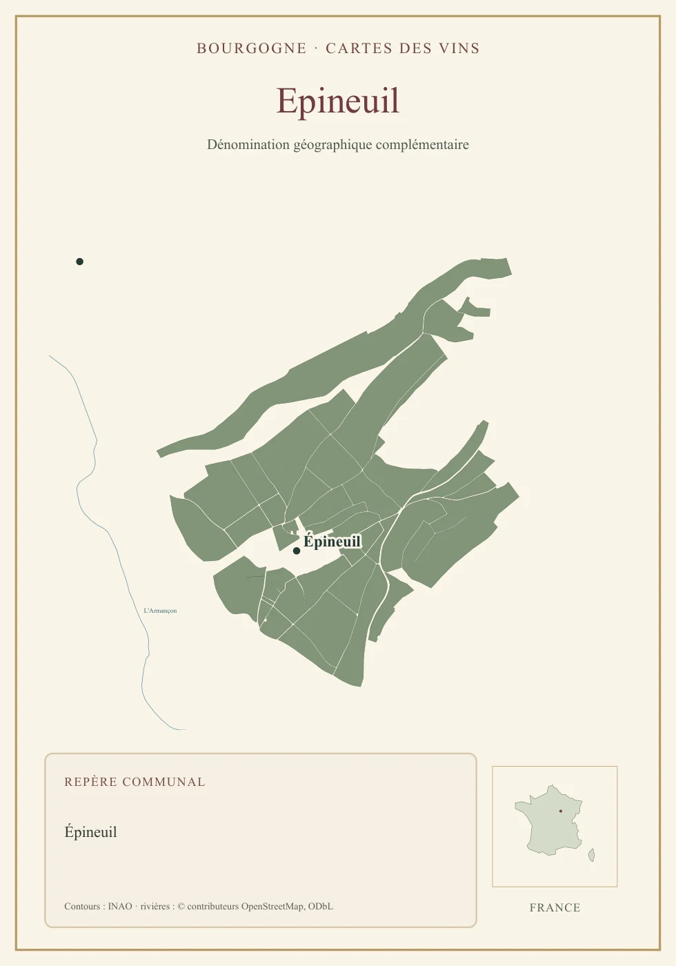 Recto de la carte : Bourgogne Epineuil