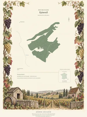 Poster cartographique : Bourgogne Epineuil