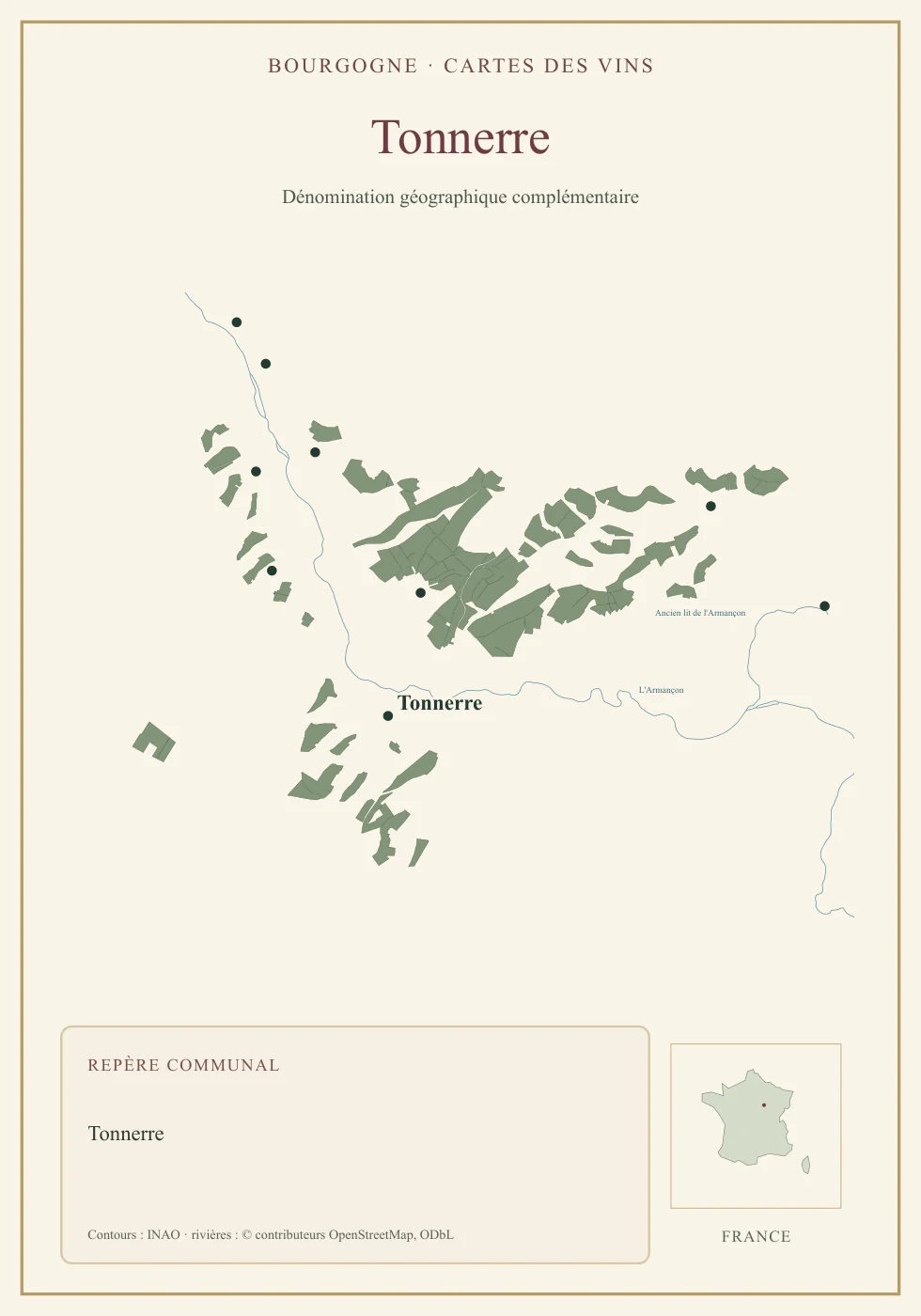 Recto de la carte : Bourgogne Tonnerre