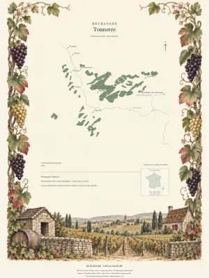 Poster cartographique : Bourgogne Tonnerre