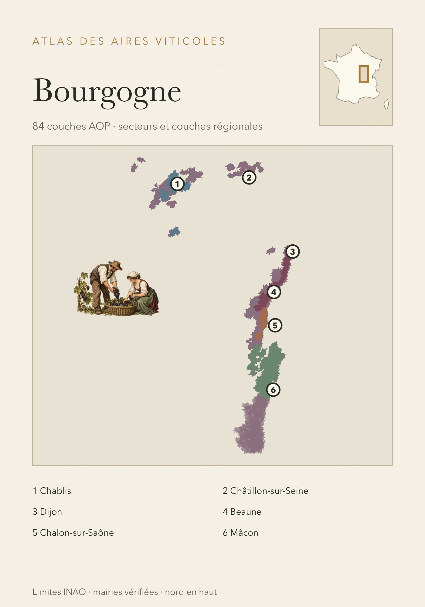 Carte Bourgogne — vue d’ensemble, recto