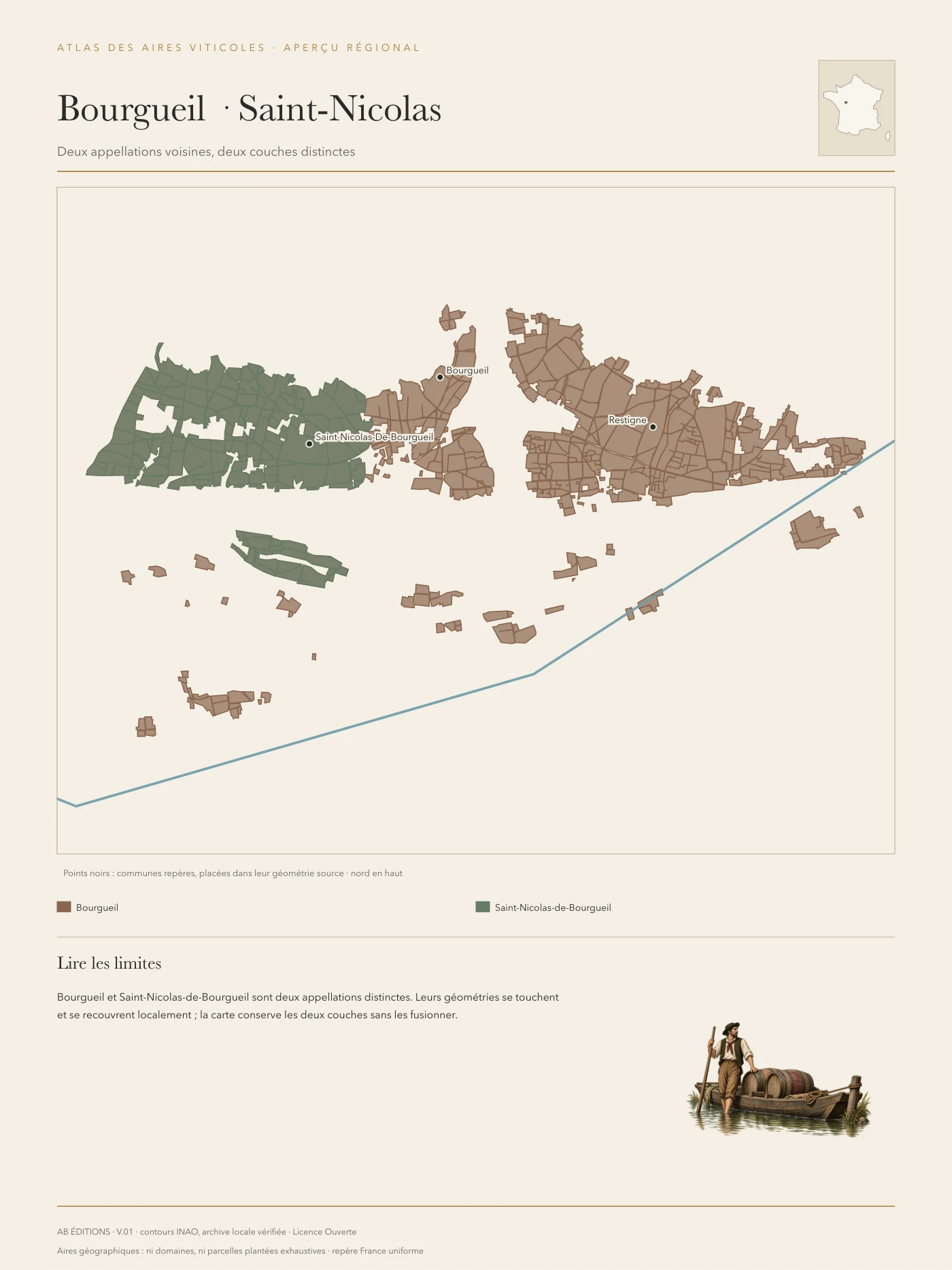 Poster : Bourgueil et Saint-Nicolas — vue d’ensemble