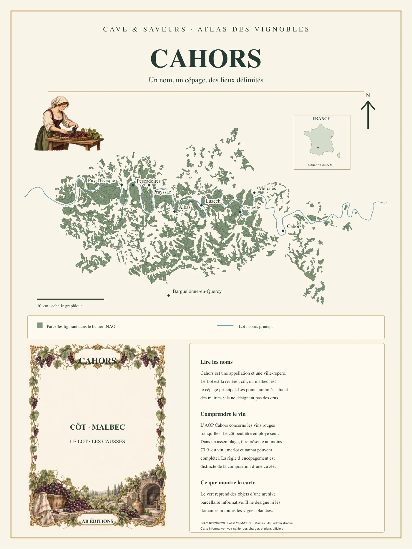 Poster cartographique : Cahors