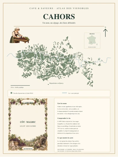 Poster cartographique : Cahors
