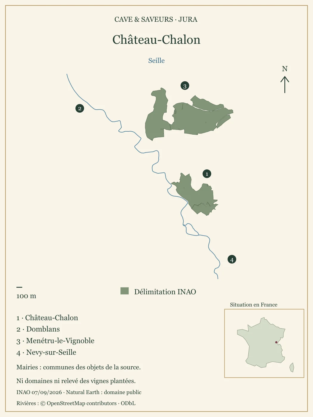 Poster cartographique : Château-Chalon