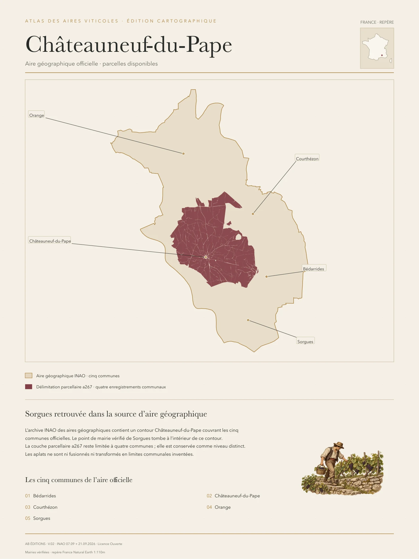 Poster : Châteauneuf-du-Pape — délimitations disponibles