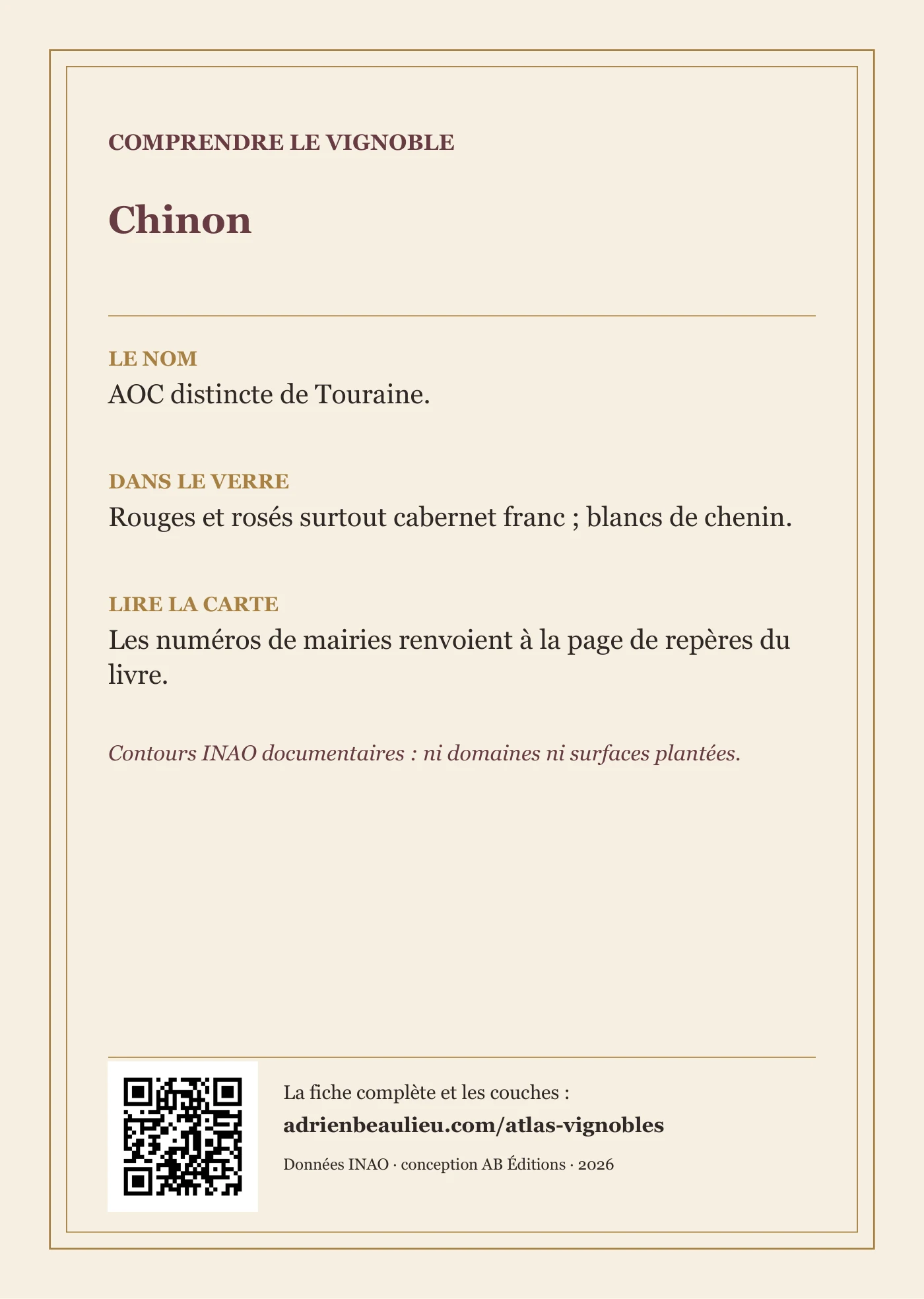 Verso de la carte : Chinon