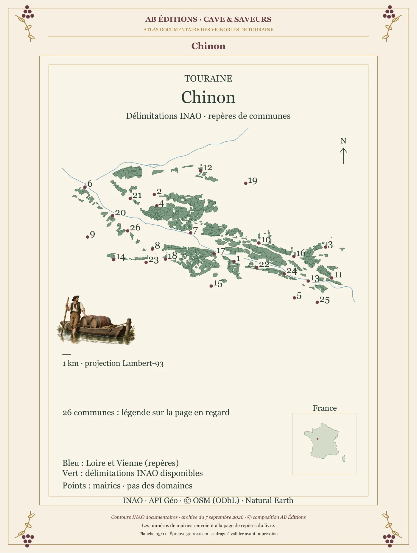 Poster cartographique : Chinon