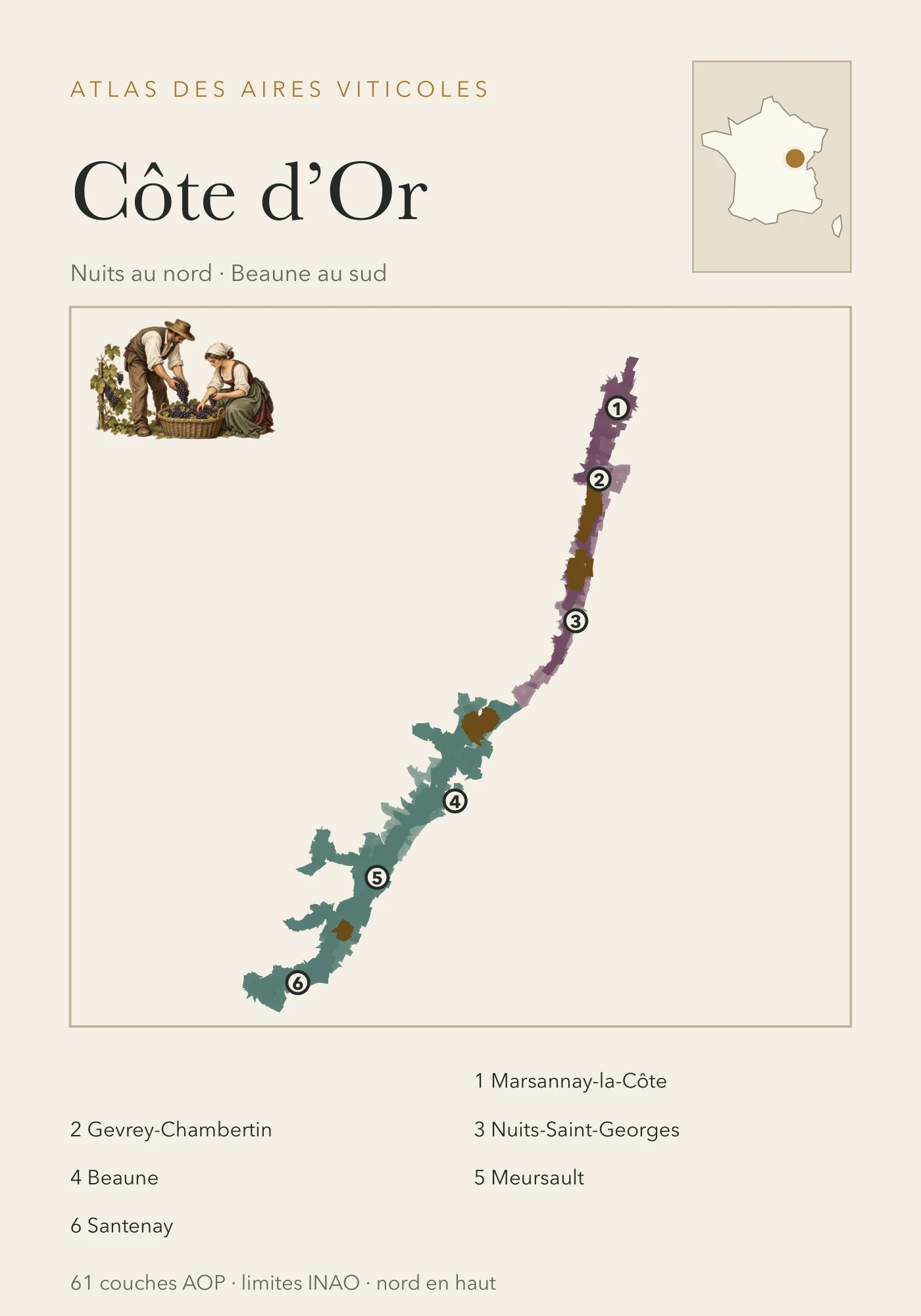Carte Côte d’Or, recto