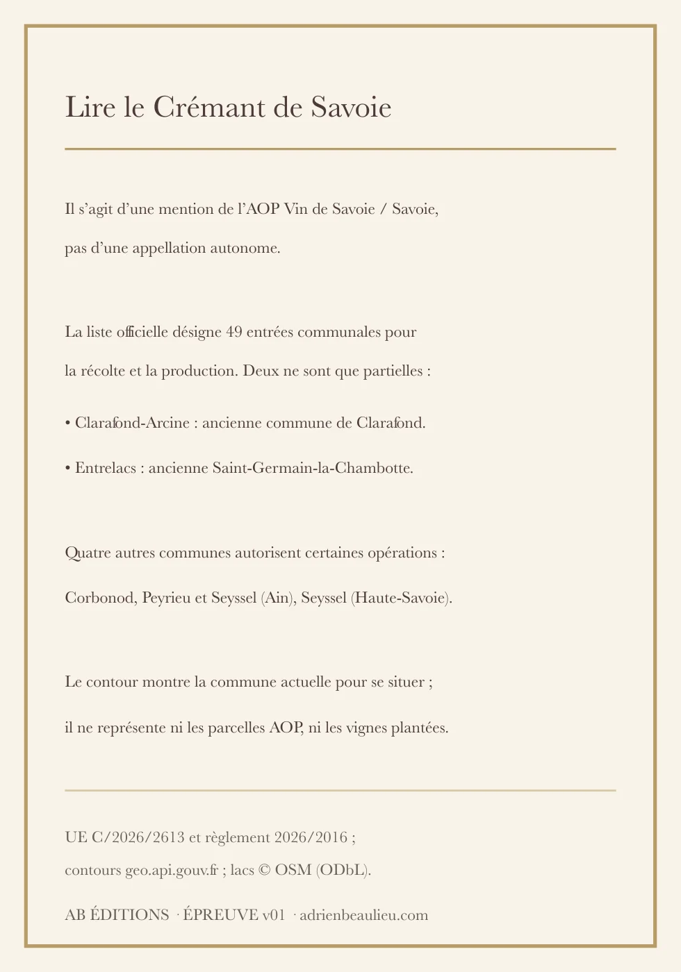 Verso de la carte : Crémant de Savoie