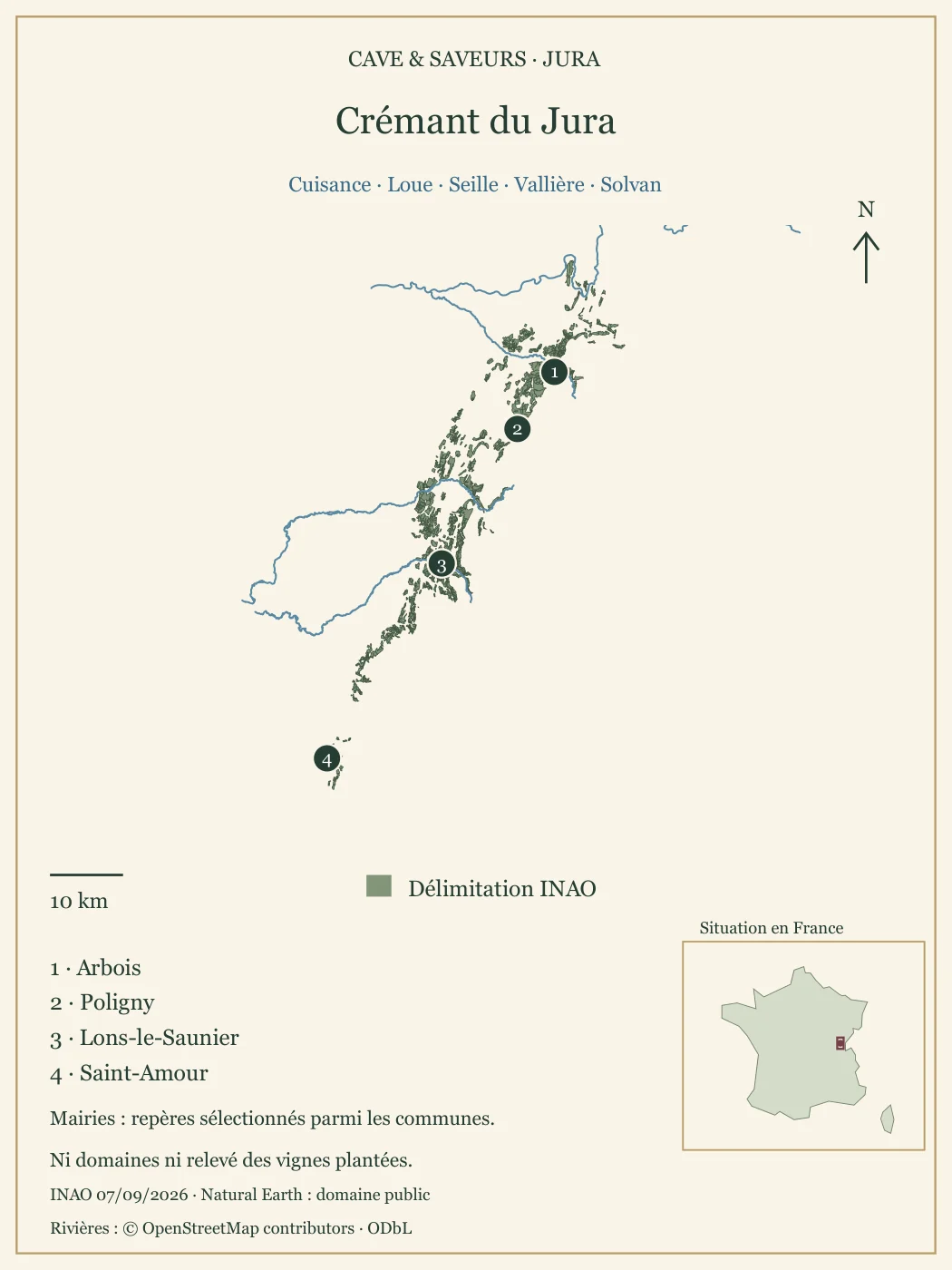 Poster cartographique : Crémant du Jura