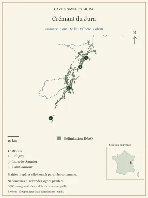 Poster cartographique : Crémant du Jura