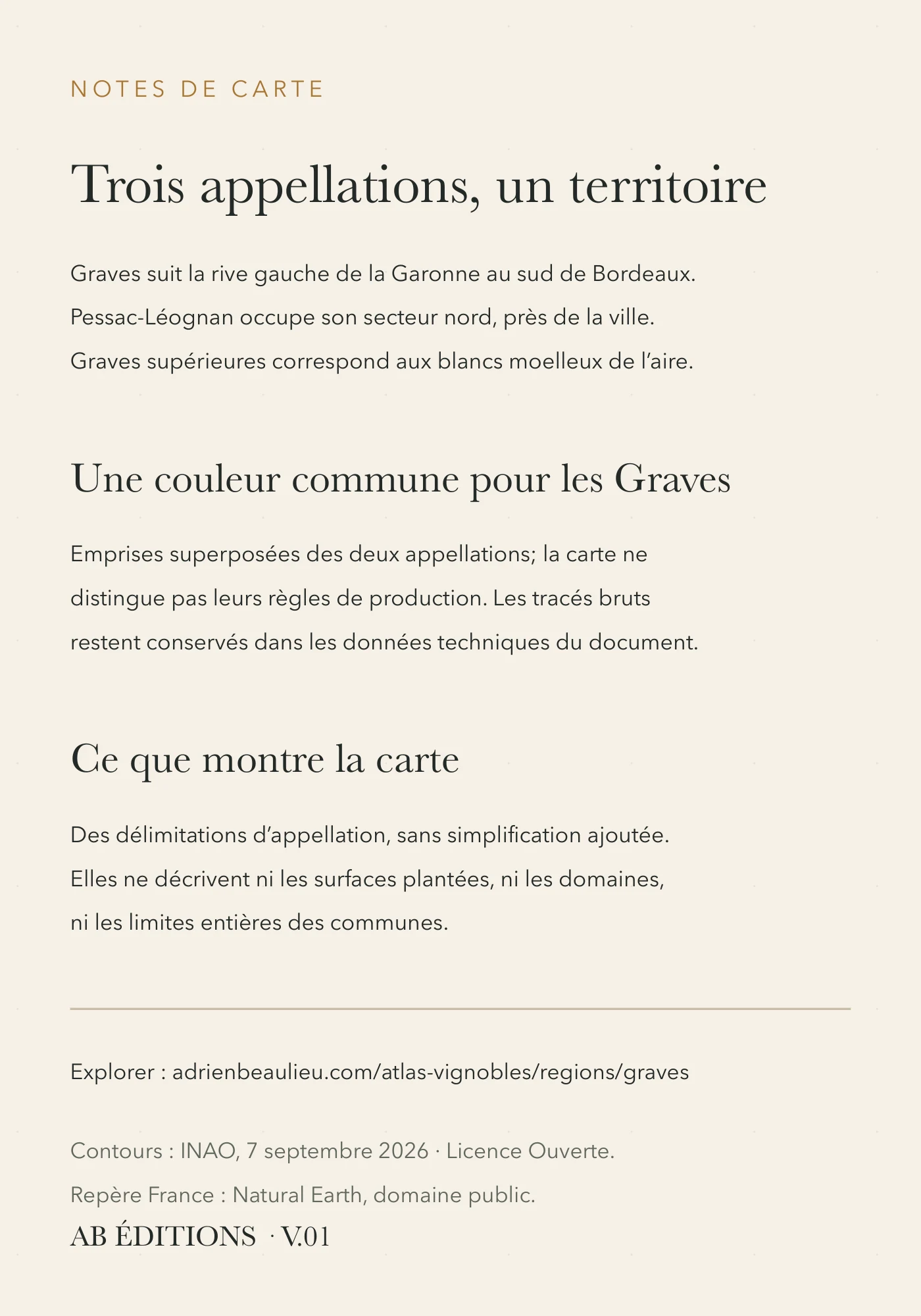 Verso de la carte : Graves et Pessac-Léognan
