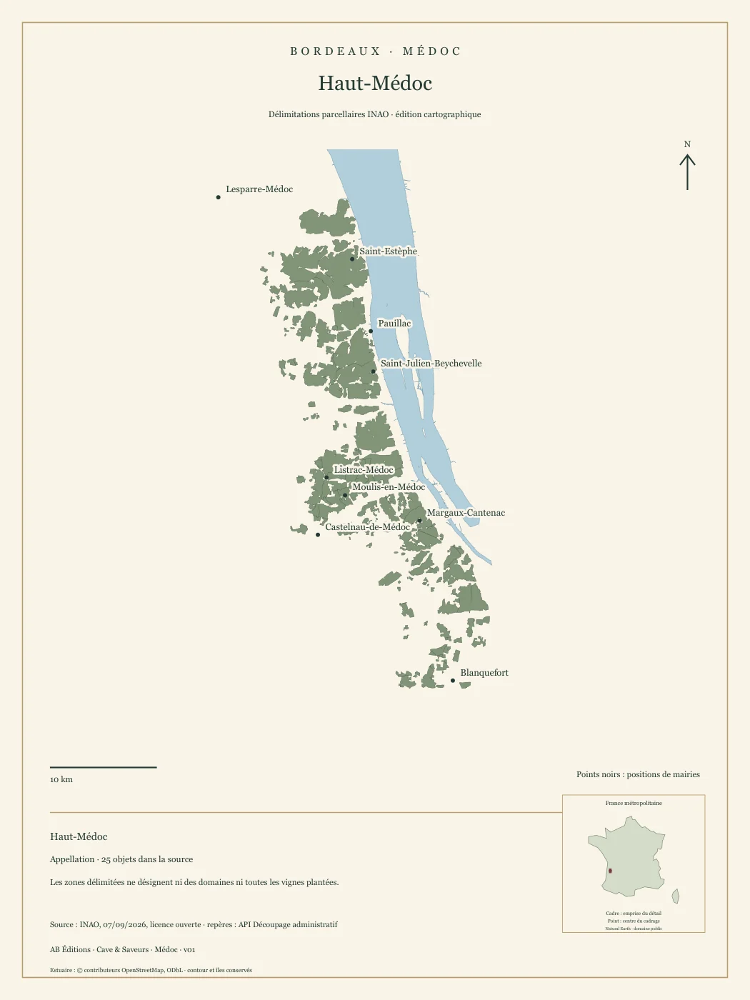 Poster cartographique : Haut-Médoc