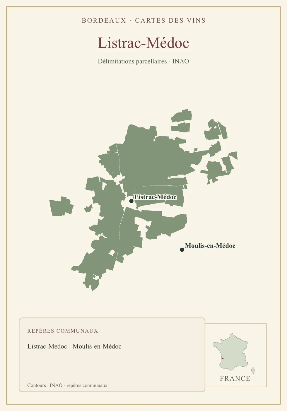 Recto de la carte : Listrac-Médoc