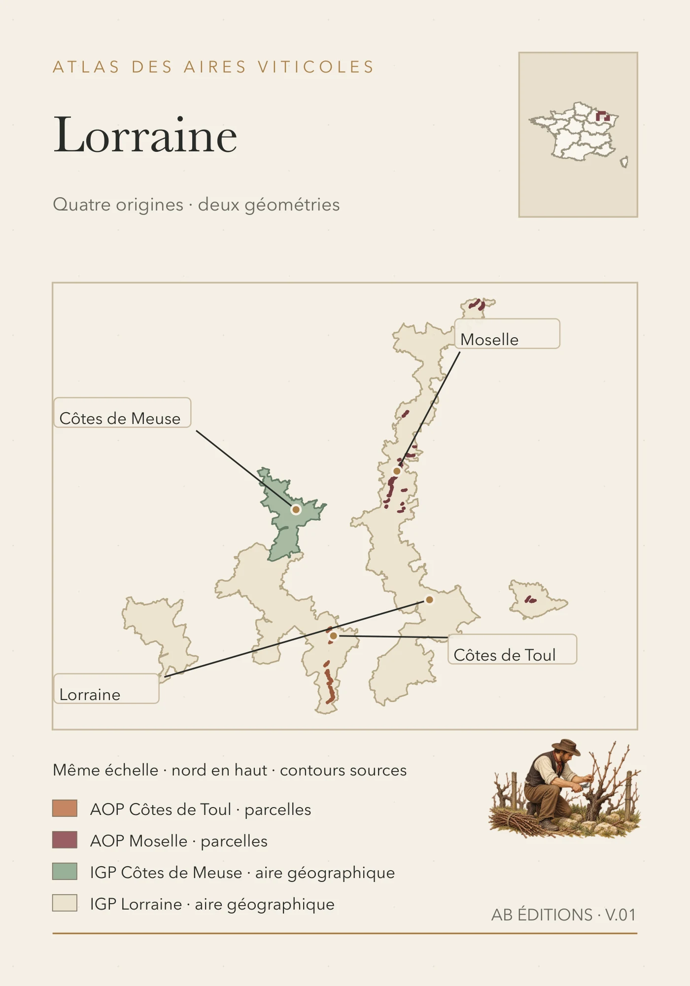 Recto de la carte : Lorraine — quatre origines