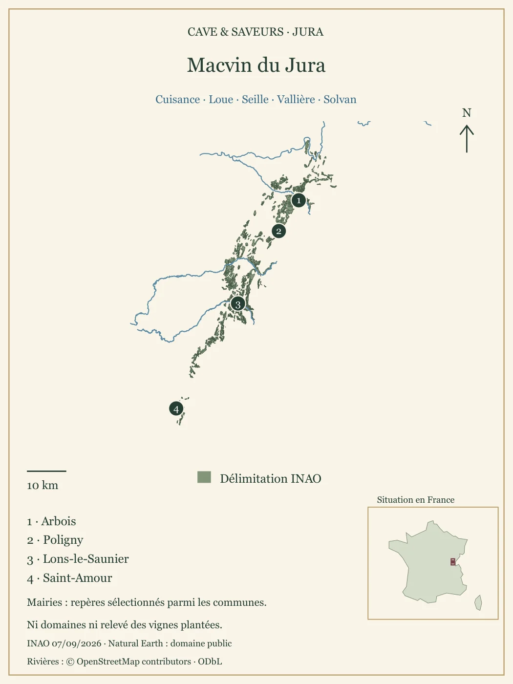 Poster cartographique : Macvin du Jura