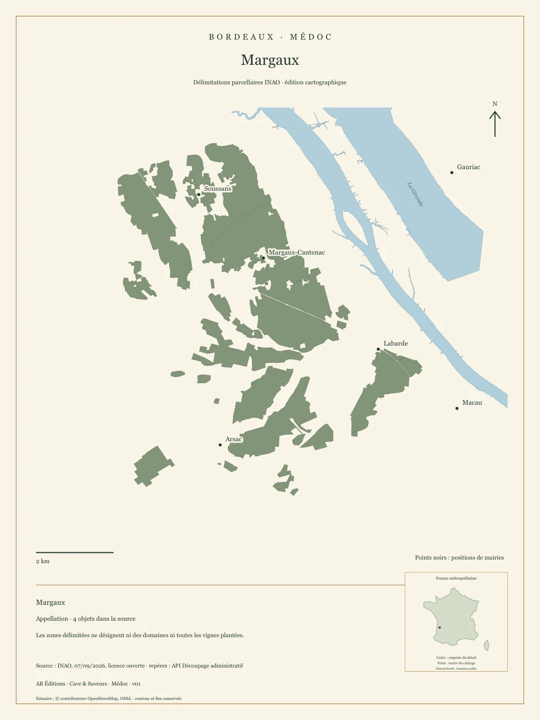 Poster cartographique : Margaux