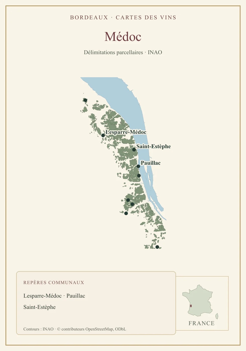 Recto de la carte : Médoc