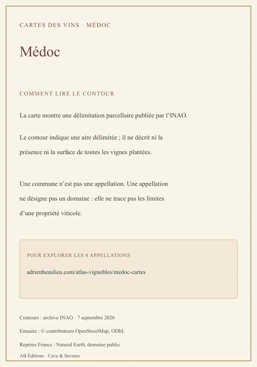 Verso de la carte : Médoc