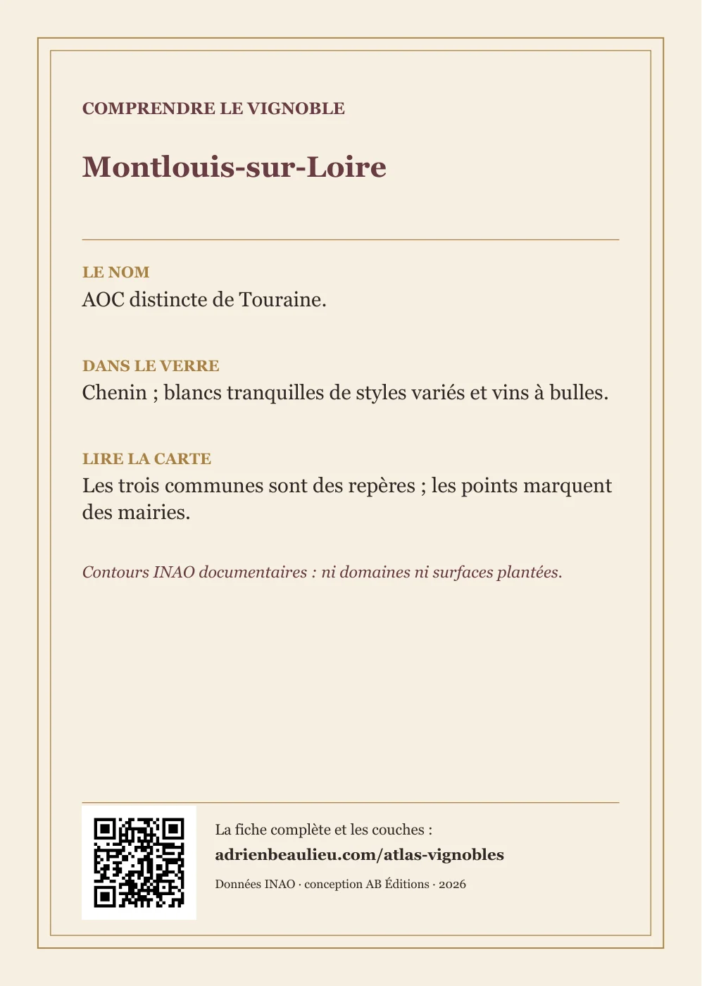 Verso de la carte : Montlouis-sur-Loire
