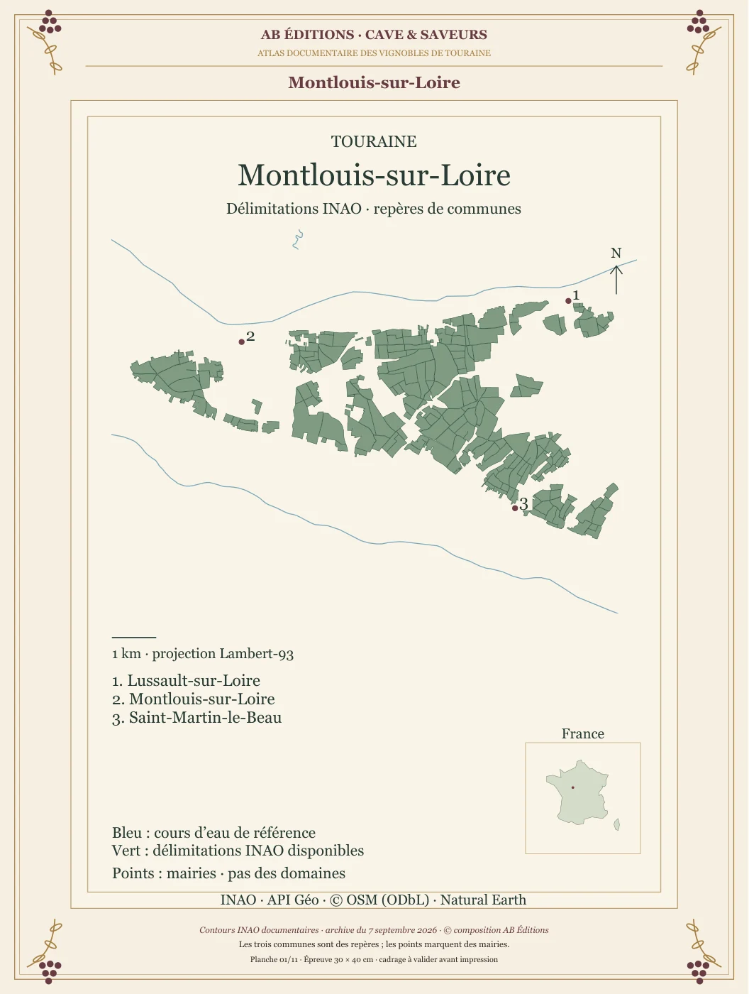 Poster cartographique : Montlouis-sur-Loire
