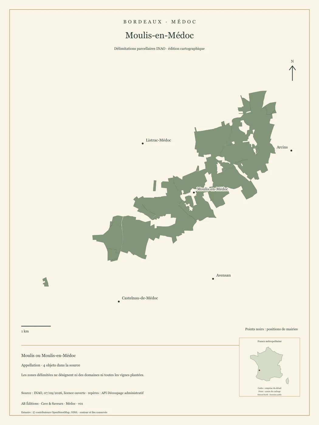 Poster cartographique : Moulis