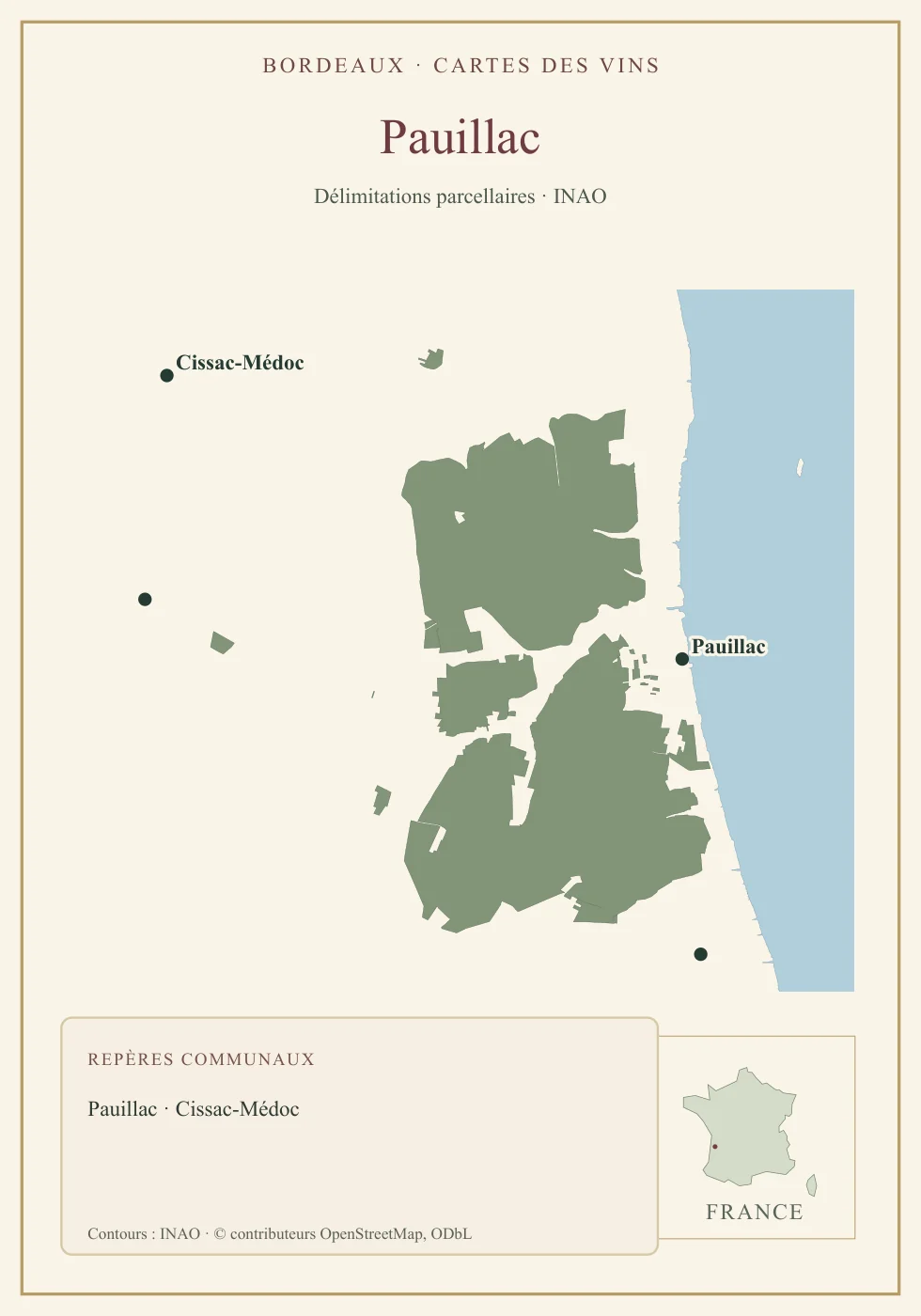 Recto de la carte : Pauillac