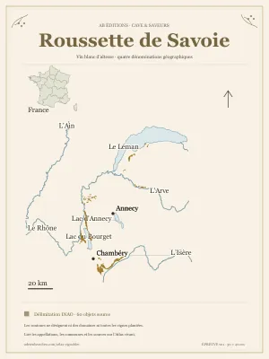 Poster cartographique : Roussette de Savoie